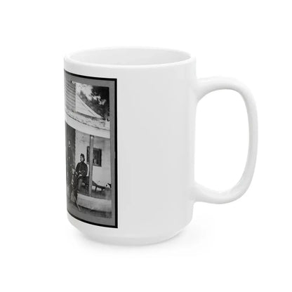 Gen. Alexander Mccook And Staff Posed On Porch Near Washington, D.C. (U.S. Civil War) White Coffee Mug - Go Mug Yourself