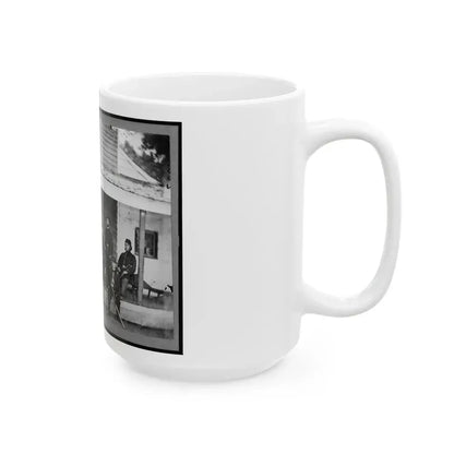 Gen. Alexander Mccook And Staff Posed On Porch Near Washington, D.C. (U.S. Civil War) White Coffee Mug - Go Mug Yourself
