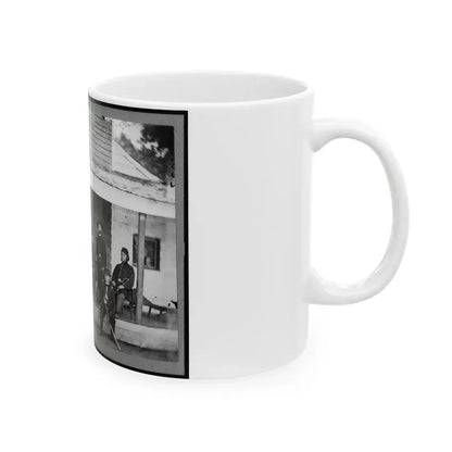 Gen. Alexander Mccook And Staff Posed On Porch Near Washington, D.C. (U.S. Civil War) White Coffee Mug - Go Mug Yourself