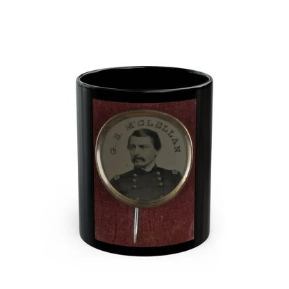 Gen. George Mcclellan Campaign Button For 1864 Presidential Election (U.S. Civil War) Black Coffee Mug 11oz - Go Mug Yourself