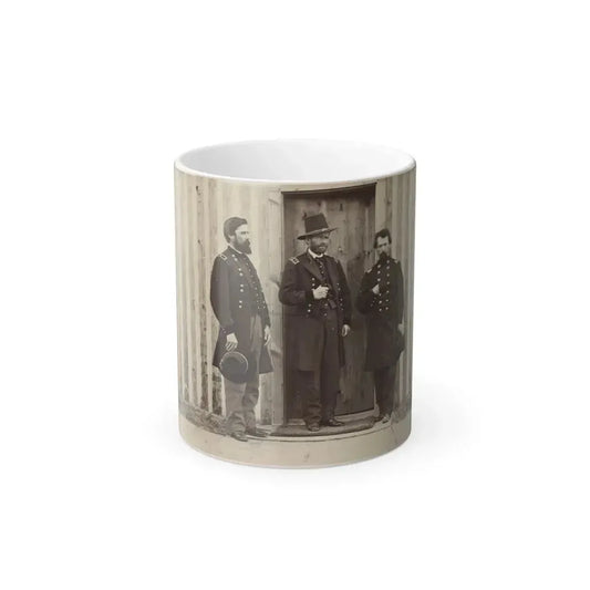 Gen. John A. Rawlins, Left, Gen. U.S. Grant, Center, and an Unidentified Officer (U.S. Civil War) Color Changing Coffee Mug 11oz Default Title 11oz - Go Mug Yourself