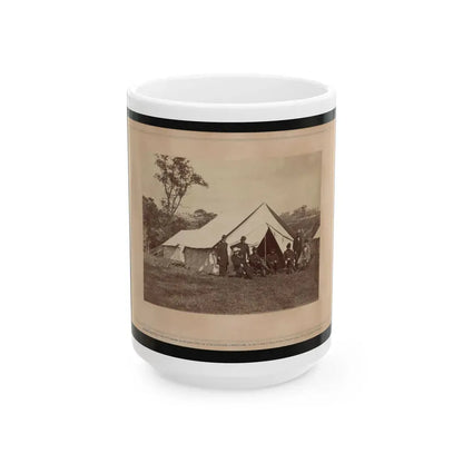 Gen. Randolph B. Marcy With Officers And Civilians At Army Of The Potomac Headquarters. Antietam, Md. (U.S. Civil War) White Coffee Mug 15oz - Go Mug Yourself