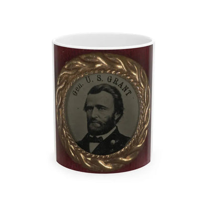 Gen. U.S. Grant Campaign Button For 1868 Presidential Election (U.S. Civil War) White Coffee Mug 11oz - Go Mug Yourself