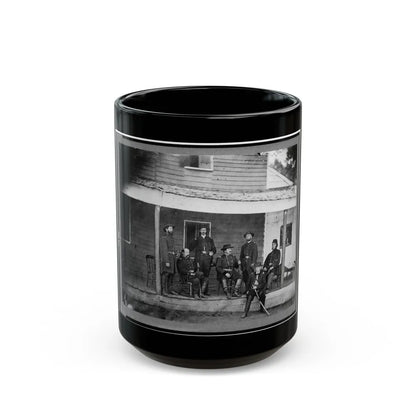 Gen. Alexander Mccook And Staff Posed On Porch Near Washington, D.C. (U.S. Civil War) Black Coffee Mug-15oz-Go Mug Yourself