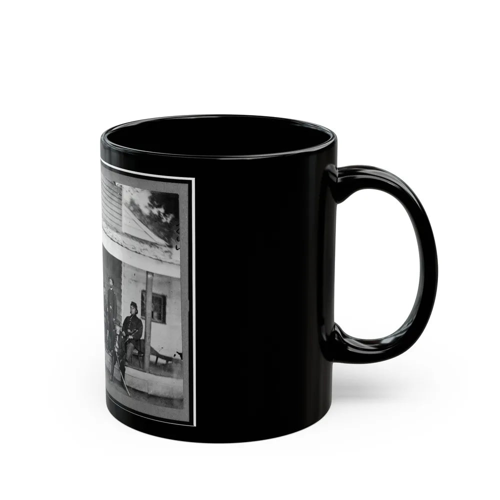 Gen. Alexander Mccook And Staff Posed On Porch Near Washington, D.C. (U.S. Civil War) Black Coffee Mug-Go Mug Yourself