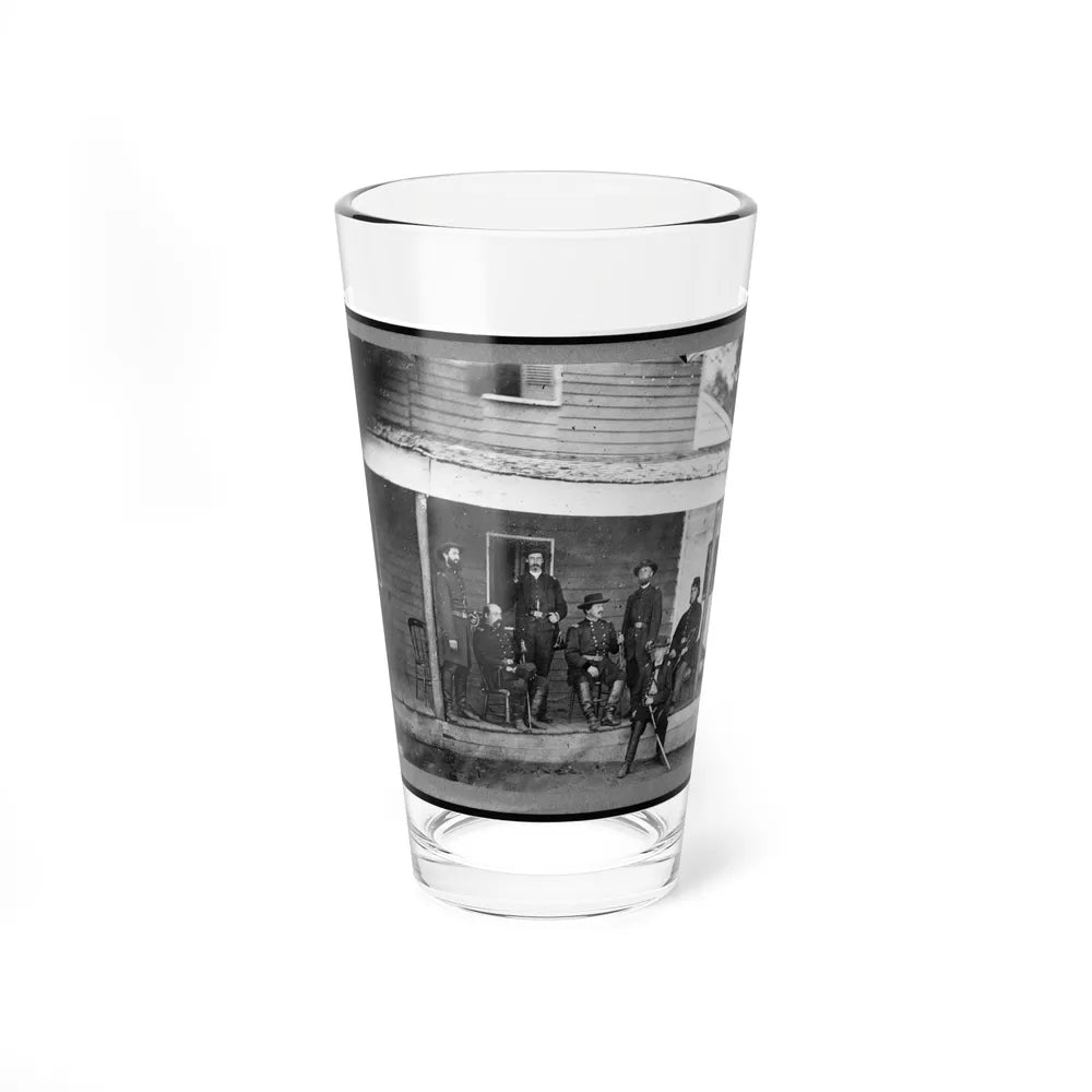 Gen. Alexander Mccook And Staff Posed On Porch Near Washington, D.C. (U.S. Civil War) Pint Glass 16oz-16oz-Go Mug Yourself