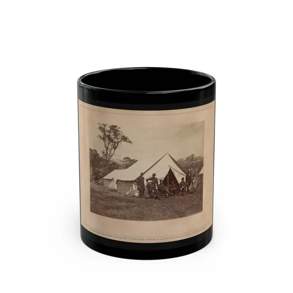 Gen. Randolph B. Marcy With Officers And Civilians At Army Of The Potomac Headquarters. Antietam, Md. (U.S. Civil War) Black Coffee Mug-11oz-Go Mug Yourself