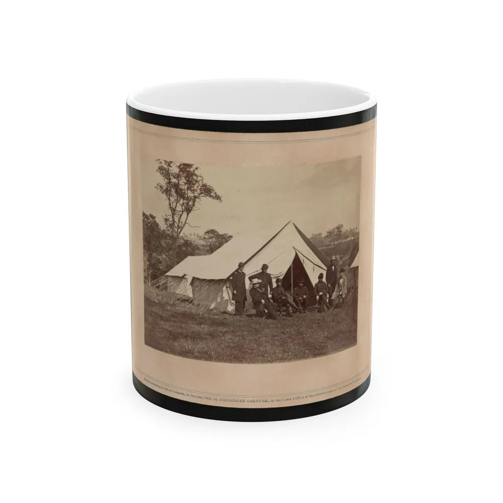 Gen. Randolph B. Marcy With Officers And Civilians At Army Of The Potomac Headquarters. Antietam, Md. (U.S. Civil War) White Coffee Mug-11oz-Go Mug Yourself