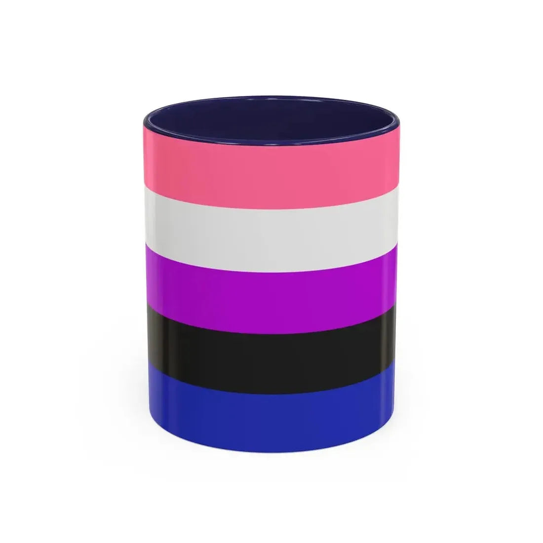 Genderfluidity Pride Flag - Accent Coffee Mug 11oz Navy - Go Mug Yourself