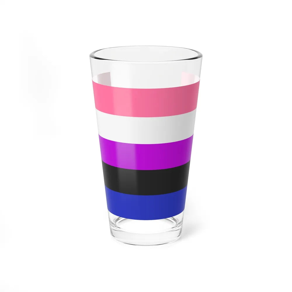 Genderfluidity Pride Flag - Pint Glass 16oz-16oz-Go Mug Yourself