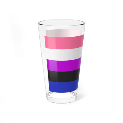 Genderfluidity Pride Flag - Pint Glass 16oz-Go Mug Yourself