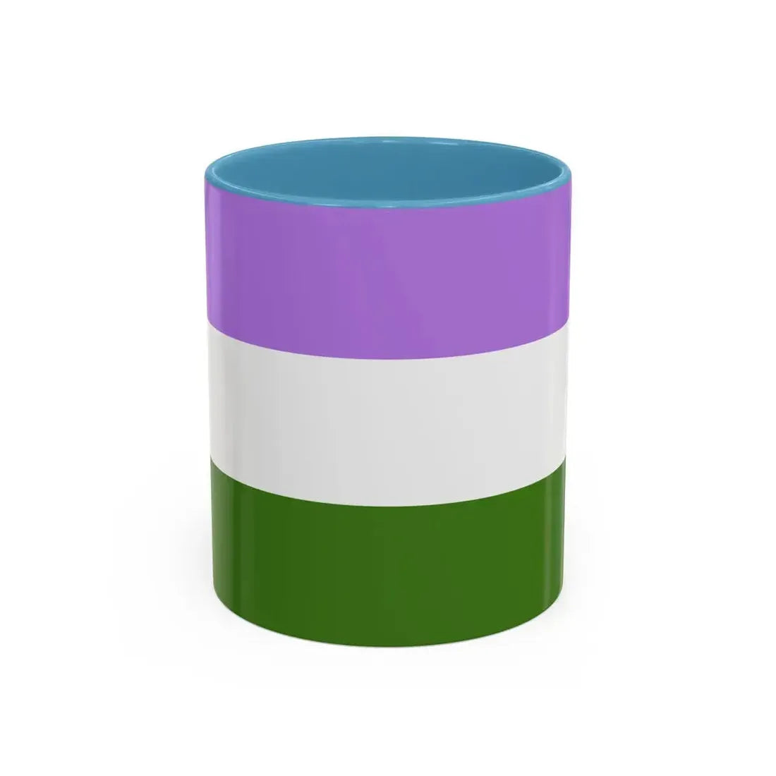 Genderqueer Pride Flag - Accent Coffee Mug 11oz Light Blue - Go Mug Yourself