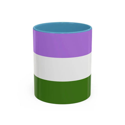 Genderqueer Pride Flag - Accent Coffee Mug 11oz Light Blue - Go Mug Yourself
