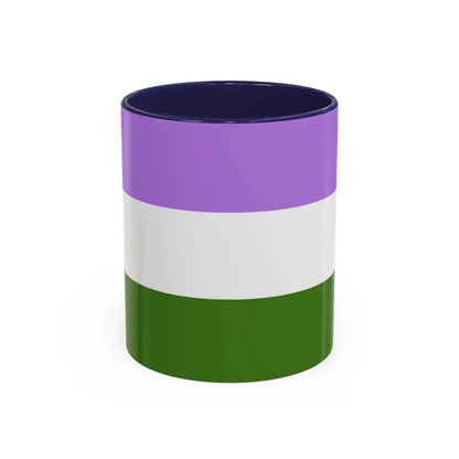 Genderqueer Pride Flag - Accent Coffee Mug 11oz Navy - Go Mug Yourself
