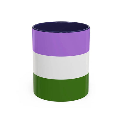 Genderqueer Pride Flag - Accent Coffee Mug 11oz Navy - Go Mug Yourself