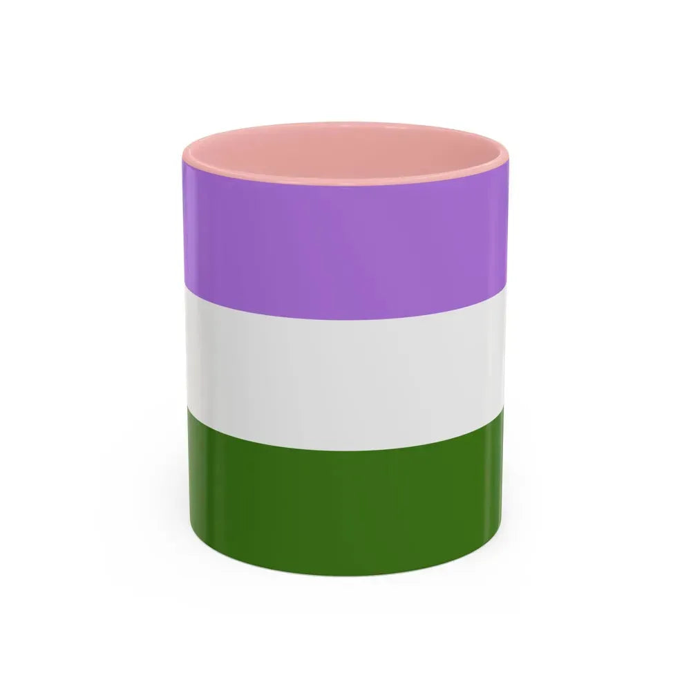 Genderqueer Pride Flag - Accent Coffee Mug 11oz Pink - Go Mug Yourself