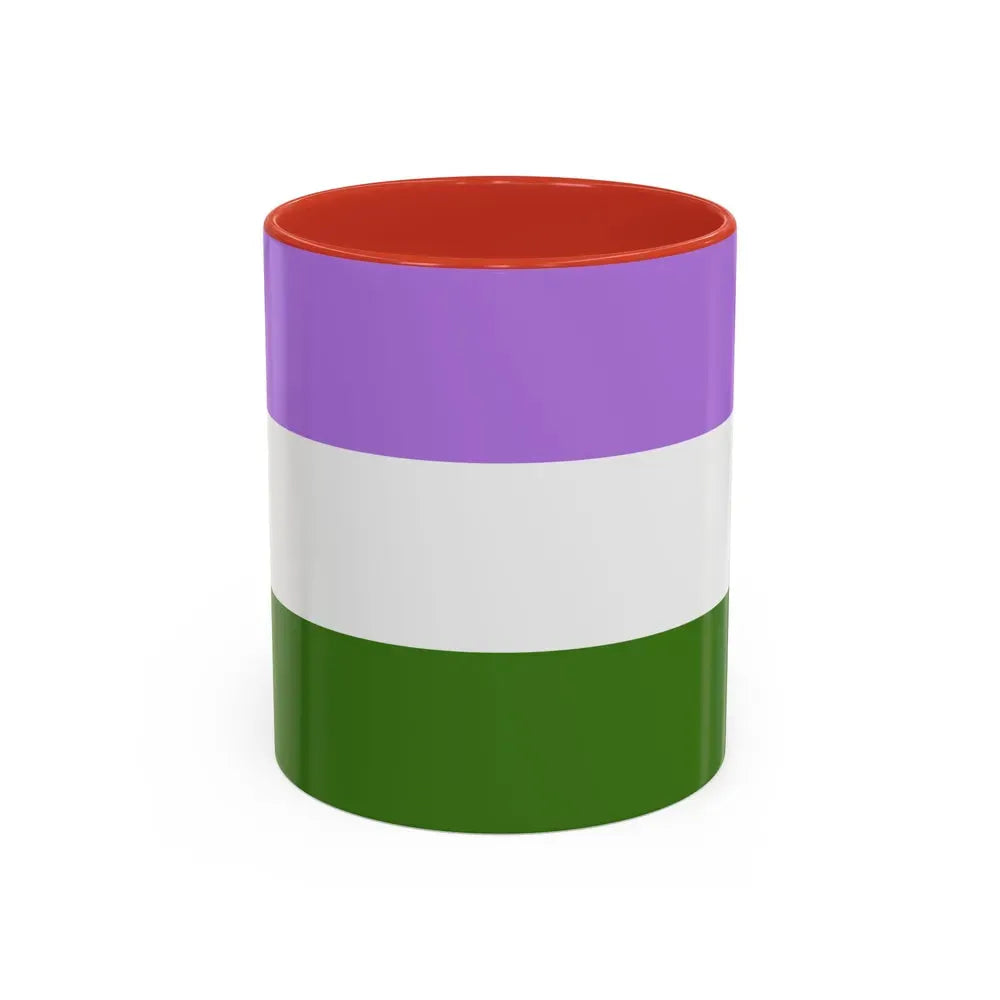 Genderqueer Pride Flag - Accent Coffee Mug 11oz Red - Go Mug Yourself