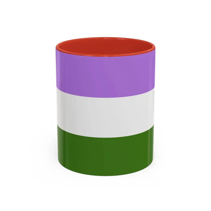 Genderqueer Pride Flag - Accent Coffee Mug 11oz Red - Go Mug Yourself