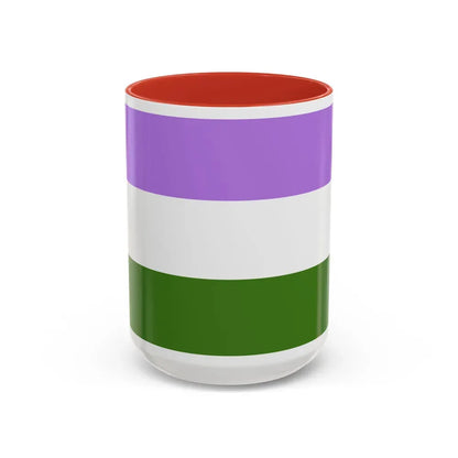 Genderqueer Pride Flag - Accent Coffee Mug 15oz Red - Go Mug Yourself