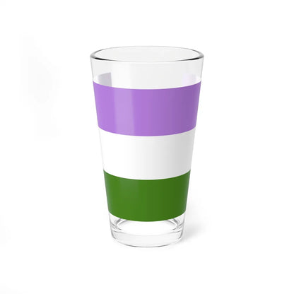 Genderqueer Pride Flag - Pint Glass 16oz-16oz-Go Mug Yourself