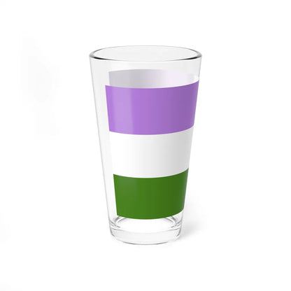 Genderqueer Pride Flag - Pint Glass 16oz-Go Mug Yourself