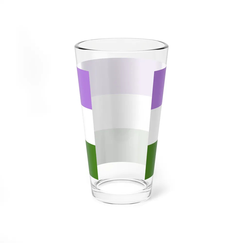 Genderqueer Pride Flag - Pint Glass 16oz-Go Mug Yourself