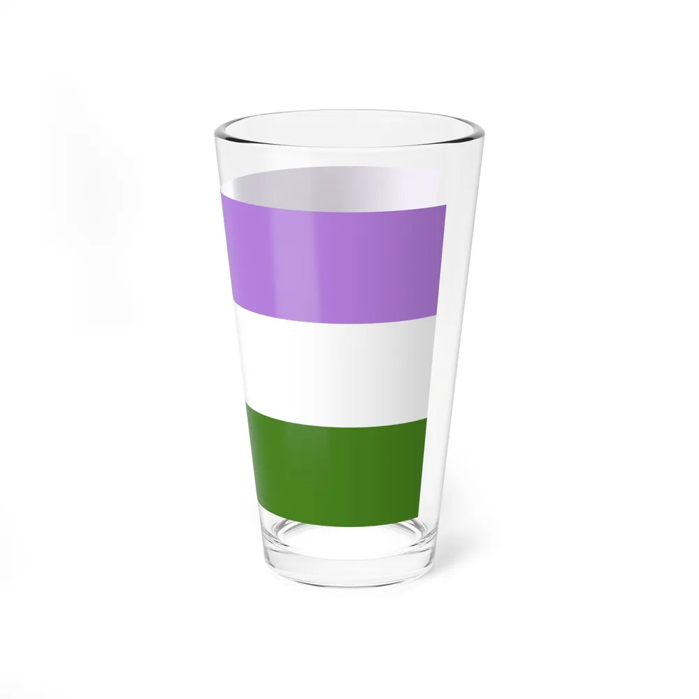 Genderqueer Pride Flag - Pint Glass 16oz-Go Mug Yourself