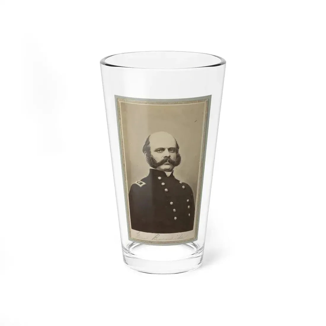 General Ambrose E. Burnside, Head-And-Shoulders Portrait, Facing Slightly Right, Wearing Military Uniform (U.S. Civil War) Pint Glass 16oz 16oz - Go Mug Yourself