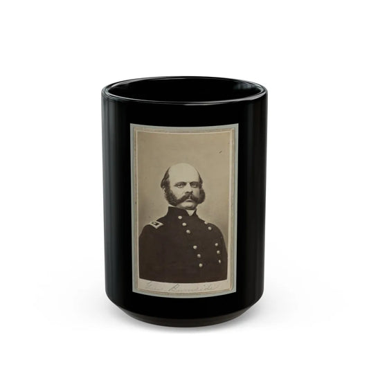 General Ambrose E. Burnside, Head-And-Shoulders Portrait, Facing Slightly Right, Wearing Military Uniform (U.S. Civil War) Black Coffee Mug-15oz-Go Mug Yourself