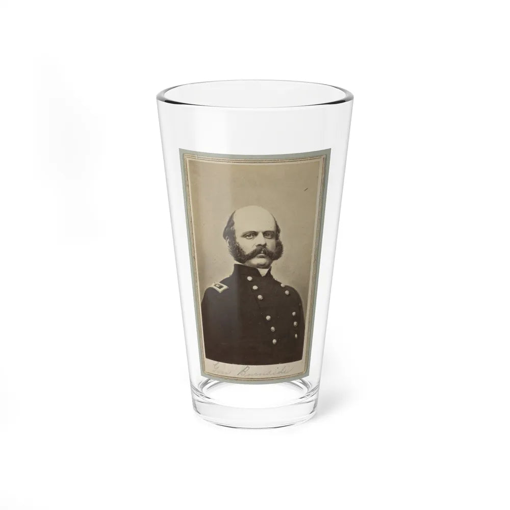 General Ambrose E. Burnside, Head-And-Shoulders Portrait, Facing Slightly Right, Wearing Military Uniform (U.S. Civil War) Pint Glass 16oz-16oz-Go Mug Yourself