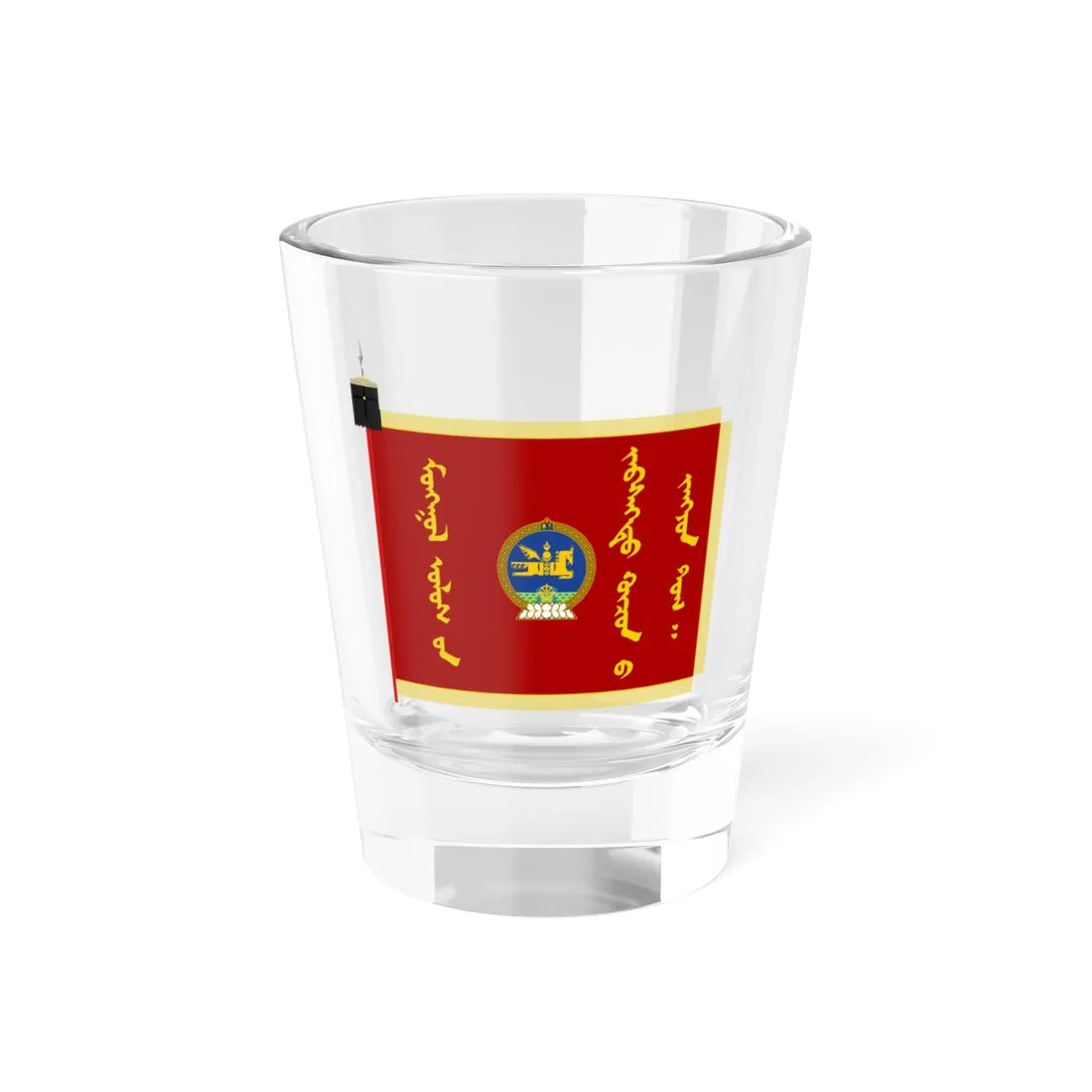 General banner of the Mongolian Armed forces (Mongolia) Shot Glass 1.5oz 1.5oz - Go Mug Yourself