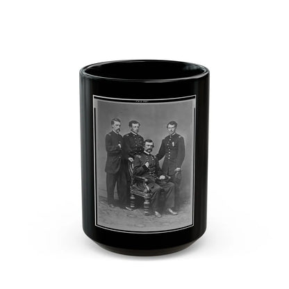 General Charles Griffin, Full-Length Portrait, Seated, With Three Aides Standing Behind Him (U.S. Civil War) Black Coffee Mug-15oz-Go Mug Yourself