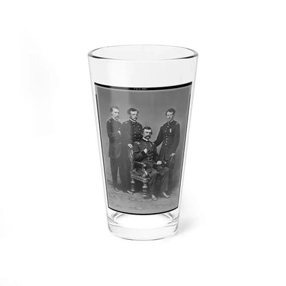General Charles Griffin, Full-Length Portrait, Seated, With Three Aides Standing Behind Him (U.S. Civil War) Pint Glass 16oz 16oz - Go Mug Yourself