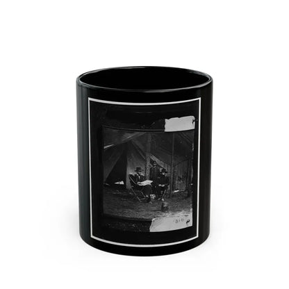 General Grant, Lt. Col. Bowers, And General Rawlins At Grant's Headquarters, Cold Harbor (U.S. Civil War) Black Coffee Mug 11oz - Go Mug Yourself