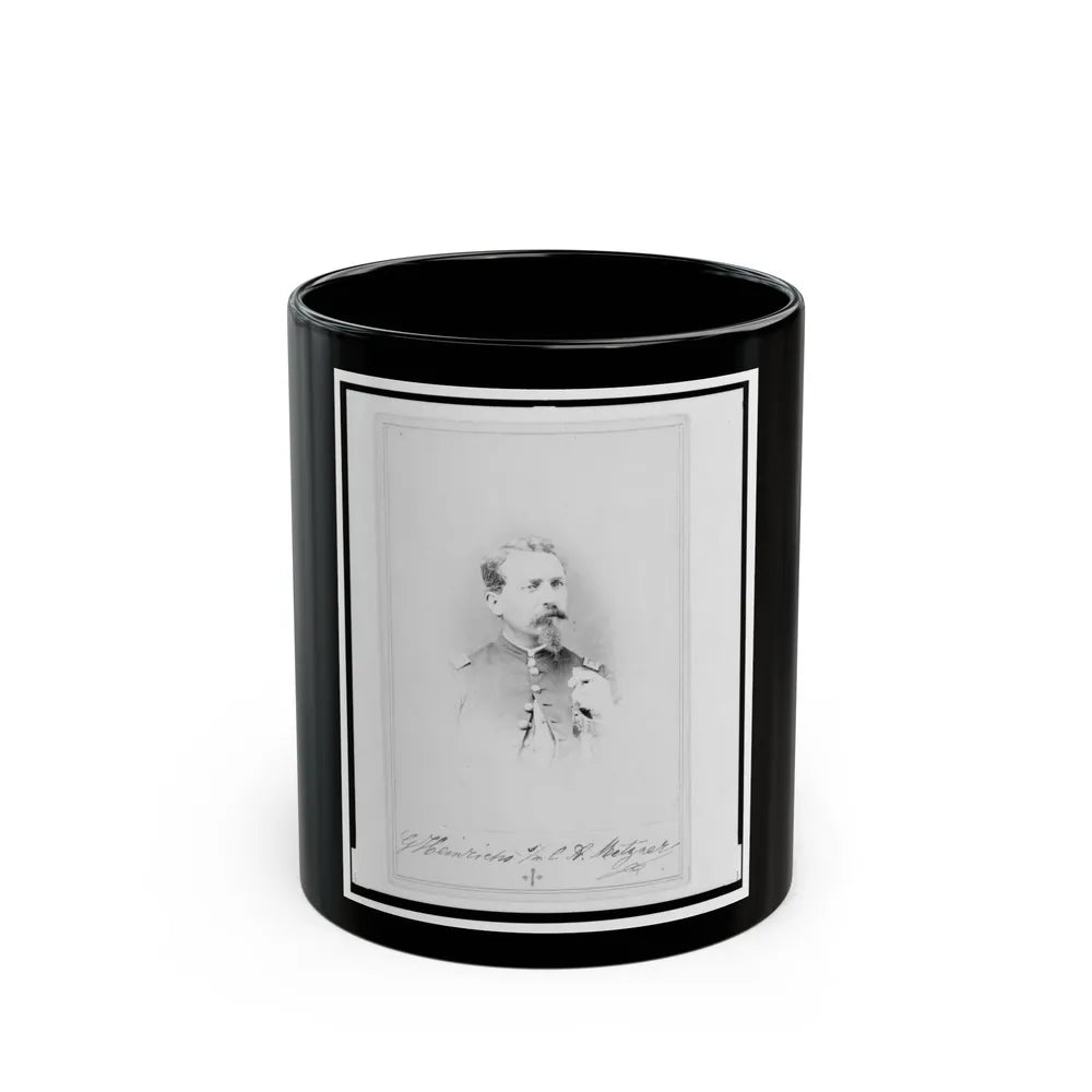 General Gustav Heinrichs, Union Officer, Half-Length Portrait, Facing Front (U.S. Civil War) Black Coffee Mug-11oz-Go Mug Yourself