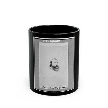 General James Longstreet, C.S.A., Head-And-Shoulders Portrait, Facing Slightly Right (U.S. Civil War) Black Coffee Mug-11oz-Go Mug Yourself