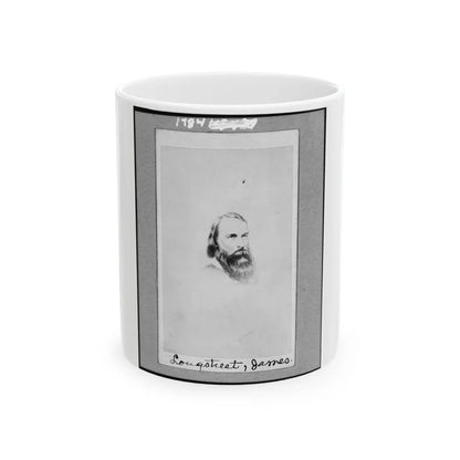 General James Longstreet, C.S.A., Head-And-Shoulders Portrait, Facing Slightly Right (U.S. Civil War) White Coffee Mug-11oz-Go Mug Yourself