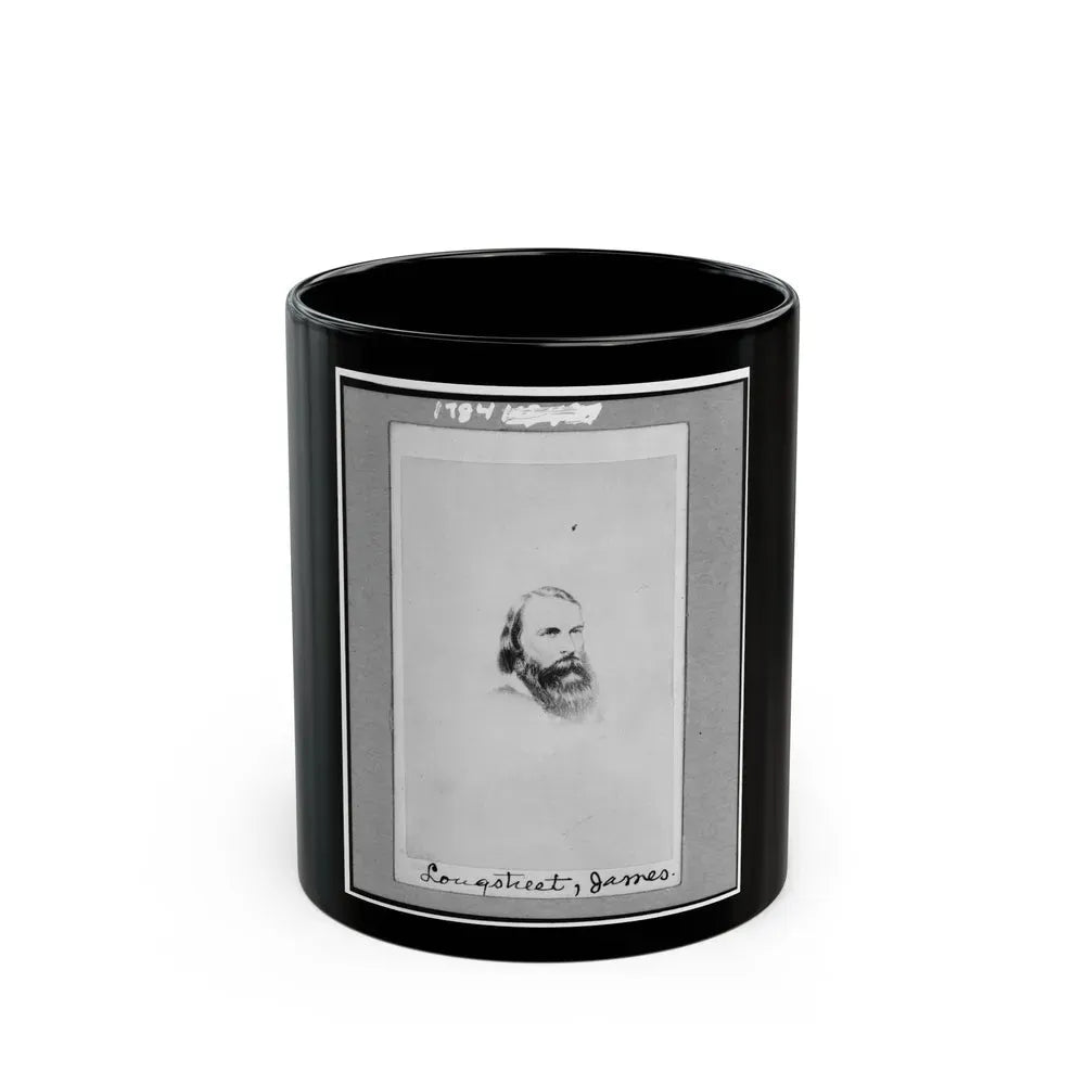 General James Longstreet, C.S.A., Head-And-Shoulders Portrait, Facing Slightly Right (U.S. Civil War) Black Coffee Mug 11oz - Go Mug Yourself