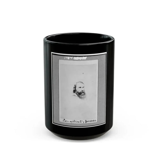 General James Longstreet, C.S.A., Head-And-Shoulders Portrait, Facing Slightly Right (U.S. Civil War) Black Coffee Mug 15oz - Go Mug Yourself