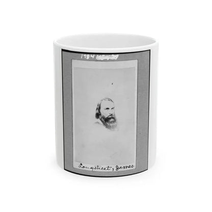 General James Longstreet, C.S.A., Head-And-Shoulders Portrait, Facing Slightly Right (U.S. Civil War) White Coffee Mug 11oz - Go Mug Yourself