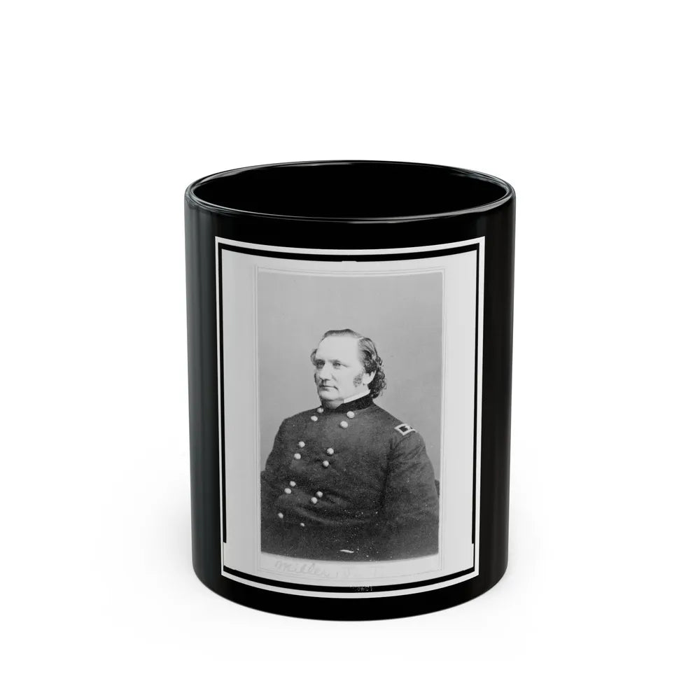 General Josiah Miller, Inspector General, Half-Length Portrait, Seated, Facing Left (U.S. Civil War) Black Coffee Mug-11oz-Go Mug Yourself