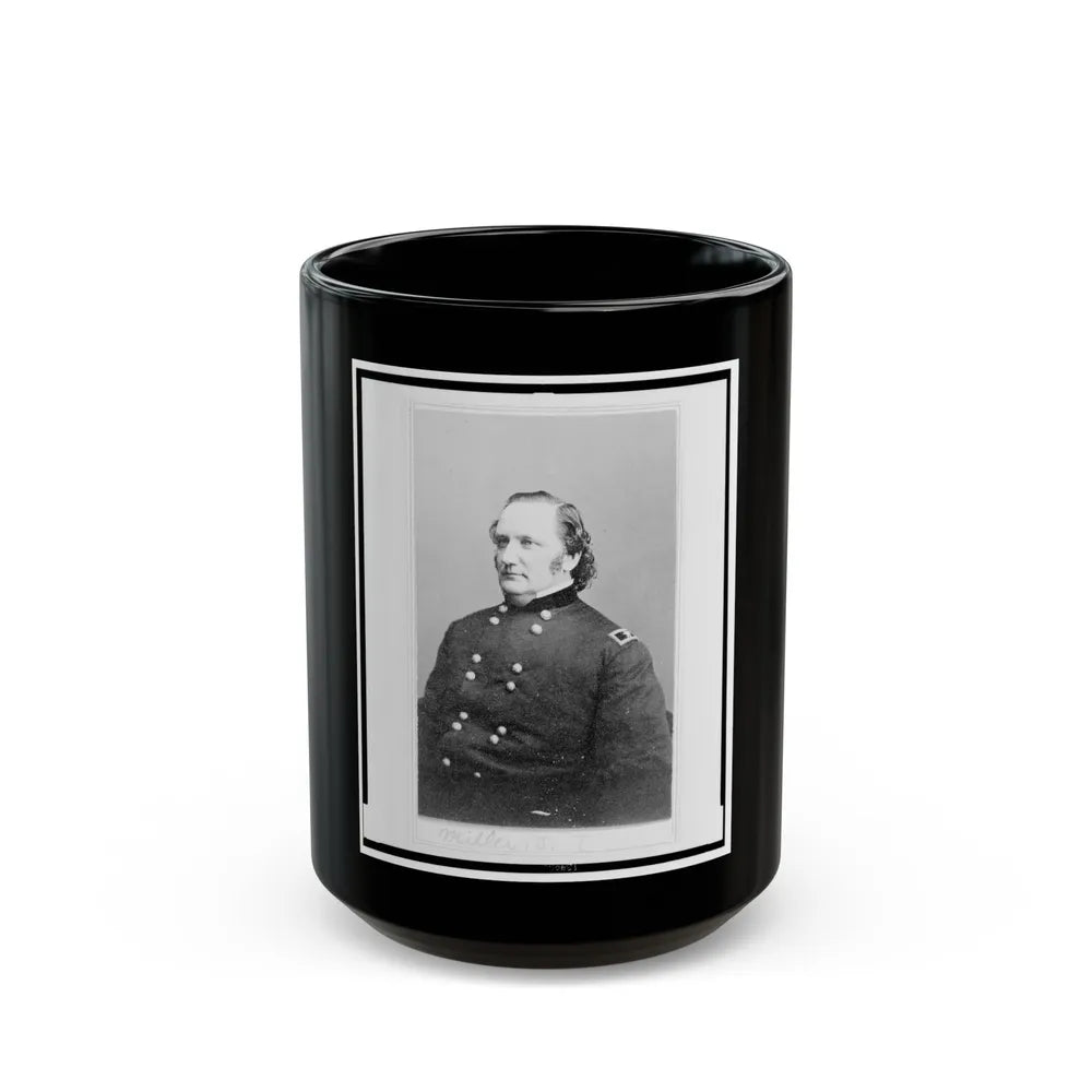 General Josiah Miller, Inspector General, Half-Length Portrait, Seated, Facing Left (U.S. Civil War) Black Coffee Mug-15oz-Go Mug Yourself