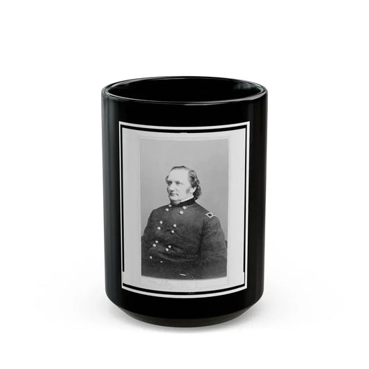 General Josiah Miller, Inspector General, Half-Length Portrait, Seated, Facing Left (U.S. Civil War) Black Coffee Mug 15oz - Go Mug Yourself