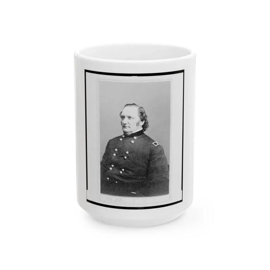 General Josiah Miller, Inspector General, Half-Length Portrait, Seated, Facing Left (U.S. Civil War) White Coffee Mug 15oz - Go Mug Yourself