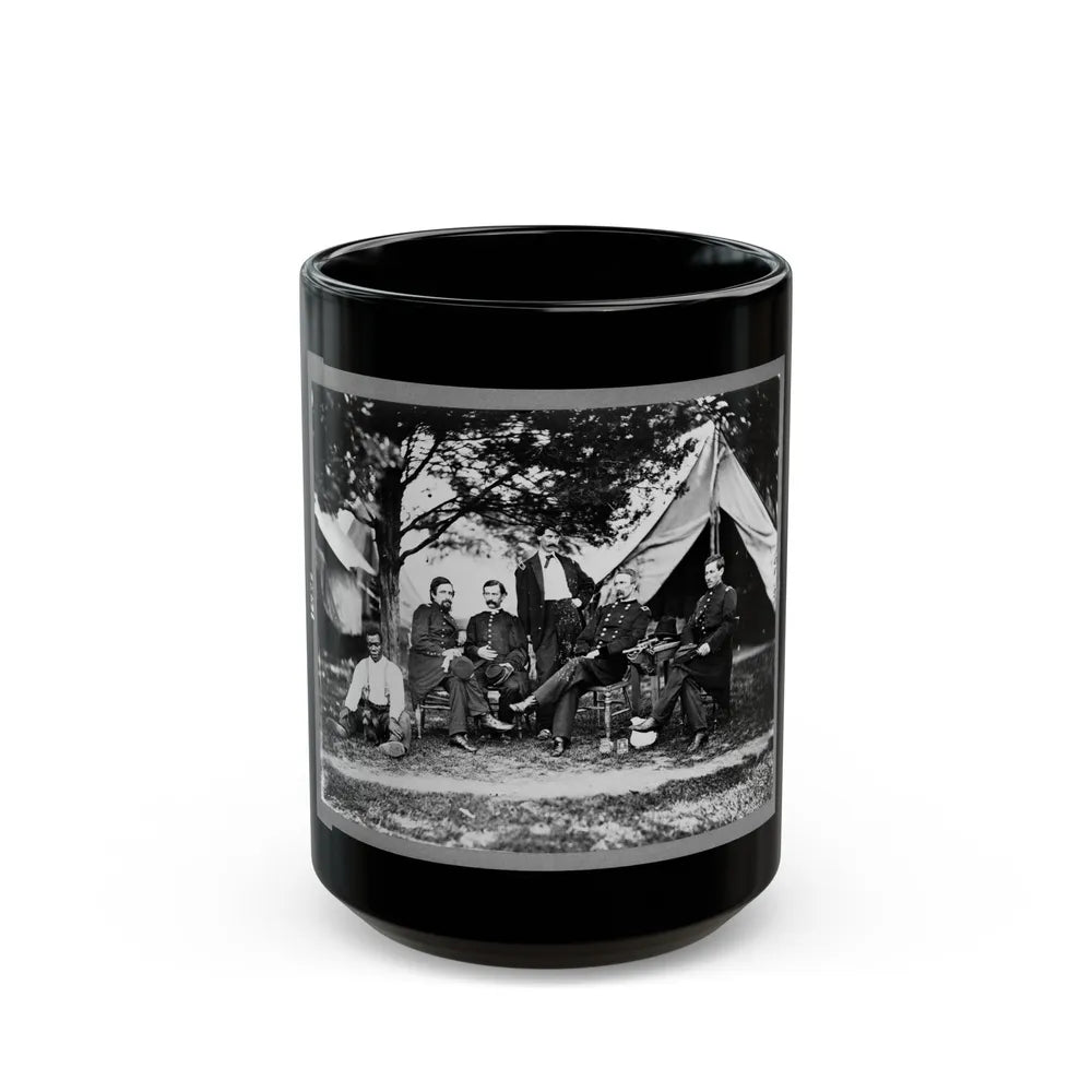 General Napoleon Bonaparte Mclaughlen And Staff Near Washington, D.C. (U.S. Civil War) Black Coffee Mug-15oz-Go Mug Yourself