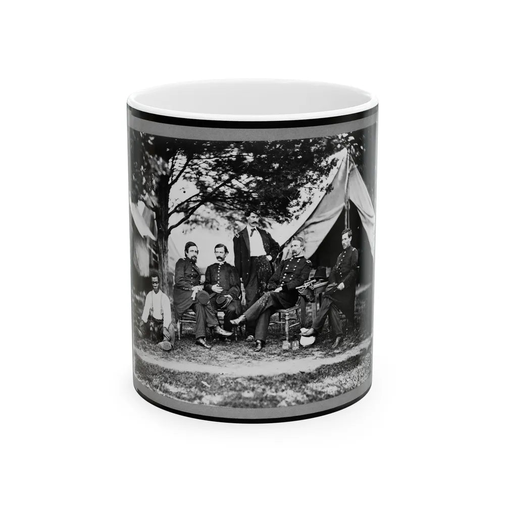 General Napoleon Bonaparte Mclaughlen And Staff Near Washington, D.C. (U.S. Civil War) White Coffee Mug-11oz-Go Mug Yourself