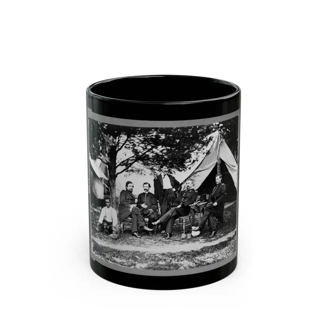 General Napoleon Bonaparte Mclaughlen And Staff Near Washington, D.C. (U.S. Civil War) Black Coffee Mug 11oz - Go Mug Yourself