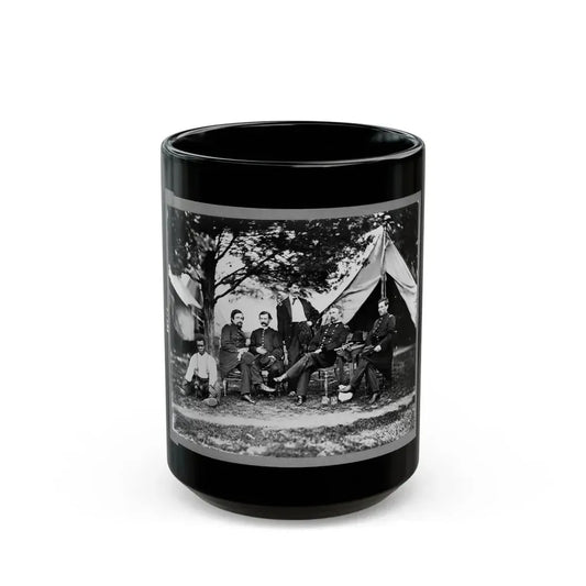 General Napoleon Bonaparte Mclaughlen And Staff Near Washington, D.C. (U.S. Civil War) Black Coffee Mug 15oz - Go Mug Yourself