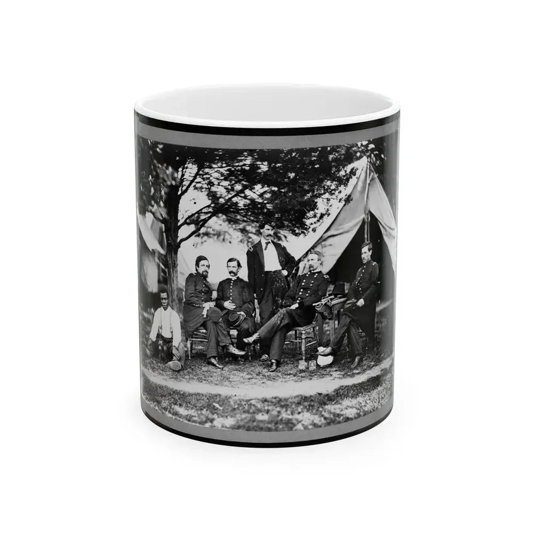 General Napoleon Bonaparte Mclaughlen And Staff Near Washington, D.C. (U.S. Civil War) White Coffee Mug 11oz - Go Mug Yourself