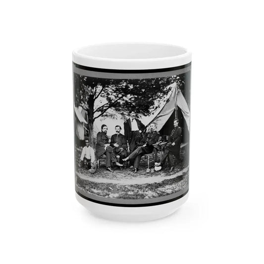 General Napoleon Bonaparte Mclaughlen And Staff Near Washington, D.C. (U.S. Civil War) White Coffee Mug 15oz - Go Mug Yourself